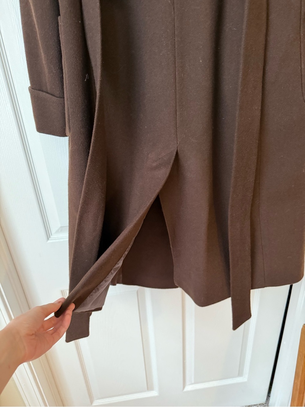 Ralph Lauren Chocolate Brown Wool Wrap Coat - Picture 6 of 10